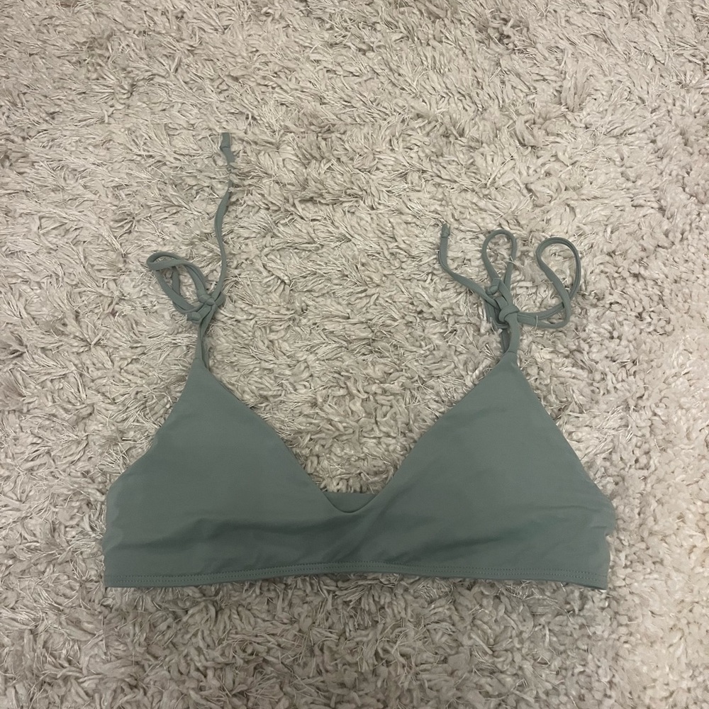 Lspace Green Tie Bikini Top